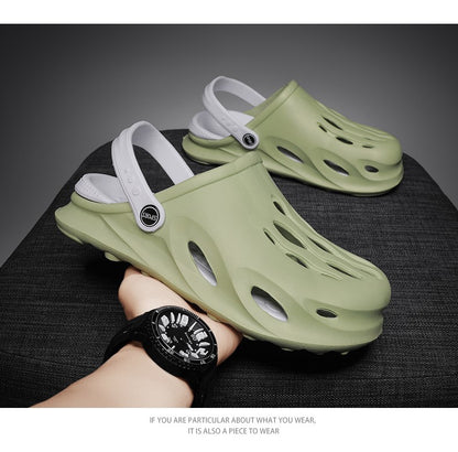 Summer Men's Fashion Beach Sandals Clogs Thick Sole Slipper Waterproof Anti-Slip Sandals Flip Flops Non-slip Soft EVA Hole Shoes