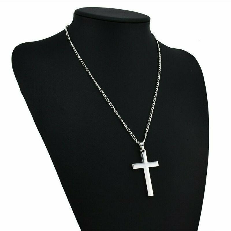 Novo colar cristão religioso simples para mulheres e homens corrente com pingente de cruz de Jesus da Virgem Maria joia da moda