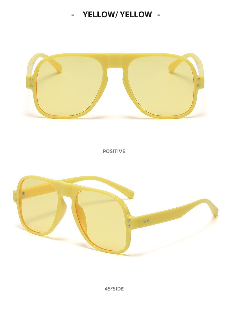 GD Aviator sunglasses with metal hinge Colorful modern street sunglasses Fashion trend eyeglasses frame