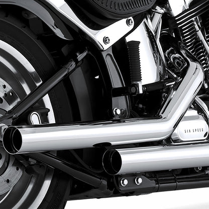 Full Coverage Stainless Steel Motorcycle Exhaust System with Heat Shields Compatible for 2007-2011 FXST/FLST Exhaust Pipe