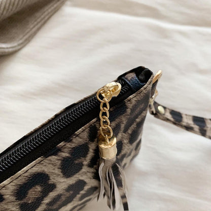 Women Handbag Clutch Leopard Print Cow Print Small Bag Purse Party Large Capacity Envelope Wristlet Bag PU Briefcase