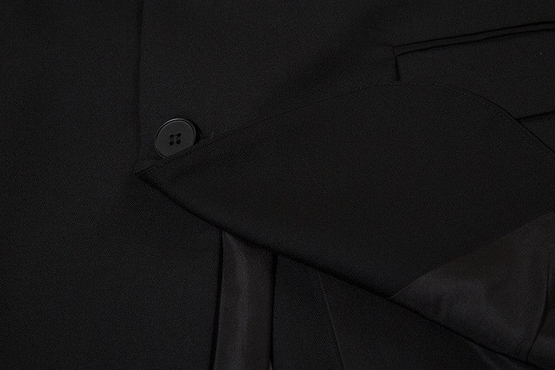 Autumn Winter Mens Fashion Metal Trim Suit Jacket Trendy Brand Solid Color Handsome Hong Kong Style Business Blazer Coat