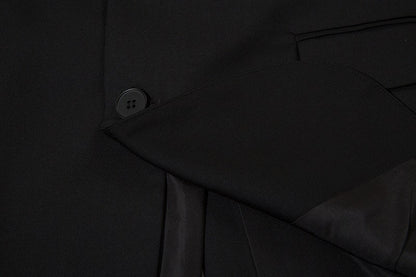 Autumn Winter Mens Fashion Metal Trim Suit Jacket Trendy Brand Solid Color Handsome Hong Kong Style Business Blazer Coat