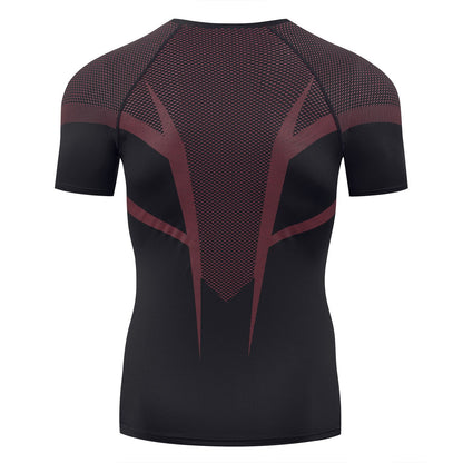 Men's Gym Compression Running Shirt Tight Short Sleeve Sports T-Shirt Fitness Training Workout Breathable Homme Athletic Shirt
