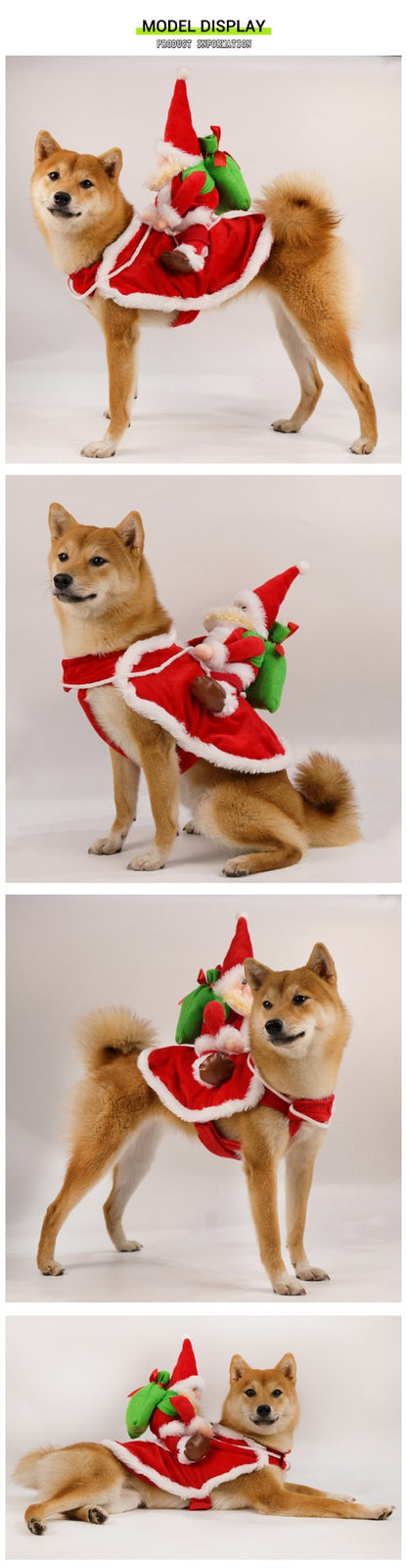 Fantasias de Natal para Cães Engraçadas de Férias, Papai Noel Montado, Roupa para Cães Pequenos e Grandes, Presente de Ano Novo para Cães
