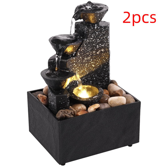 Art waterfall fountain small ornament desktop beautiful decoration can be used for living room family bedroom study office