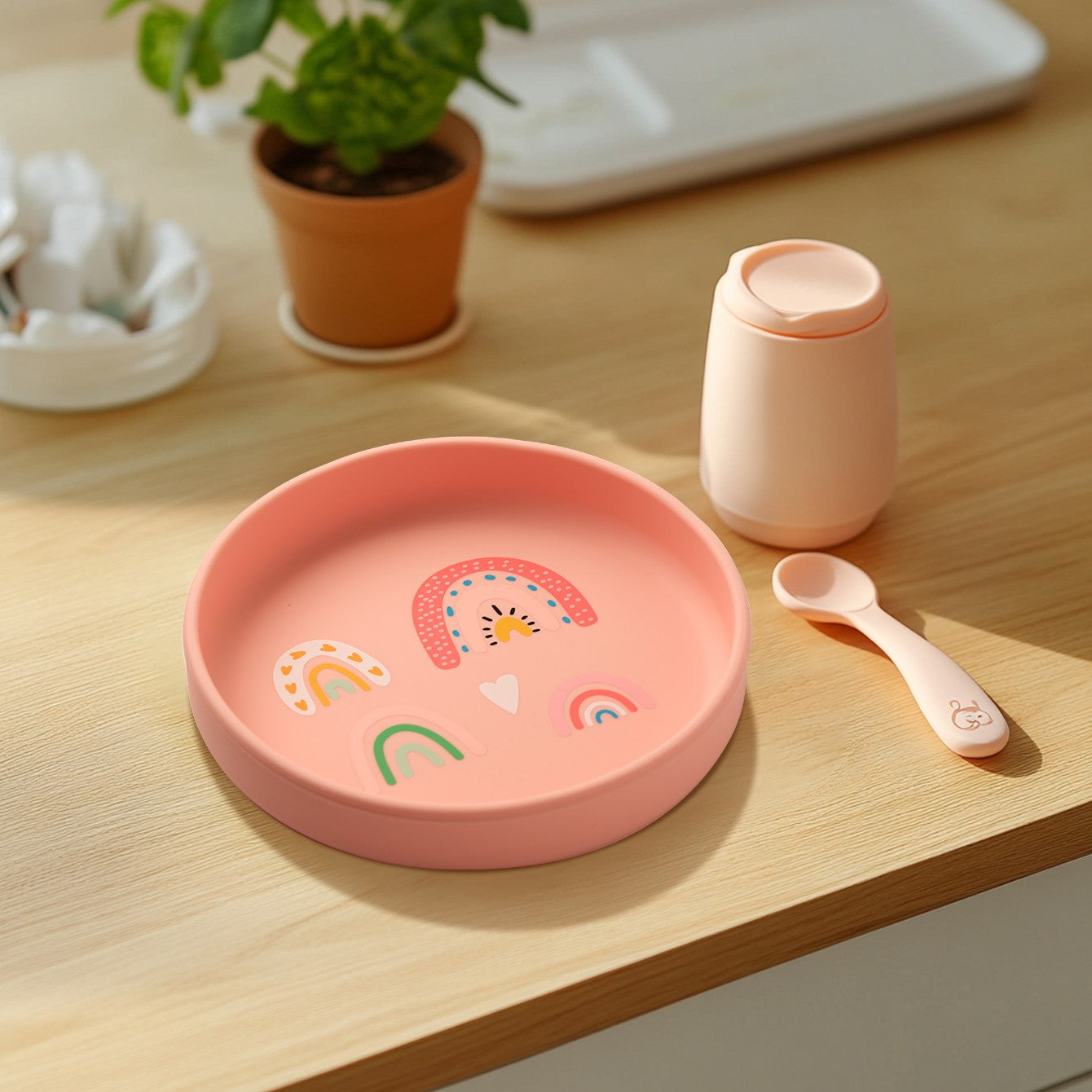 1PCS Dinosaur Silicone Baby Plate BPA Free Cartoon Food Tray For Toddlers Self Feeding Training 6M+ Easy Clean Tableware