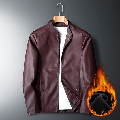 Leather Jacket Men Bomber Retro Fleece Black Motorcycle Jackets Plus Size 6XL 7XL 8XL Coats Flannel Warm Comfort High Quality