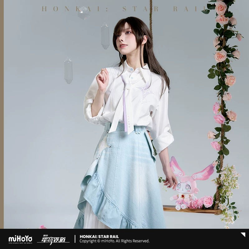 [Genuine] miHoYo Game Cyrene Shirt Honkai Star Rail Cyrene Theme Long-sleeved Blouses Casual Costume Top Cosplay Halloween Gifts