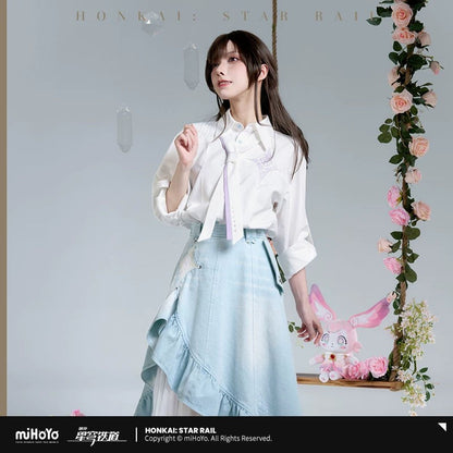 [Genuine] miHoYo Game Cyrene Shirt Honkai Star Rail Cyrene Theme Long-sleeved Blouses Casual Costume Top Cosplay Halloween Gifts