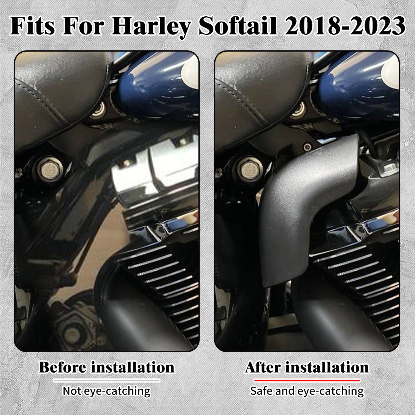 Defletor de ar para motocicleta Escudo térmico de quadro médio Guarnição de cobertura para Harley Softail Breakout FXBRS Street Fat Bob FXDB FXFBS FLSB 18-25