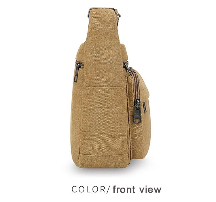 Men's Canvas Messenger Bag Single Shoulder High Quality Crossbody Bag Messenger Bag Commuter Travel Daily Use With Compartment