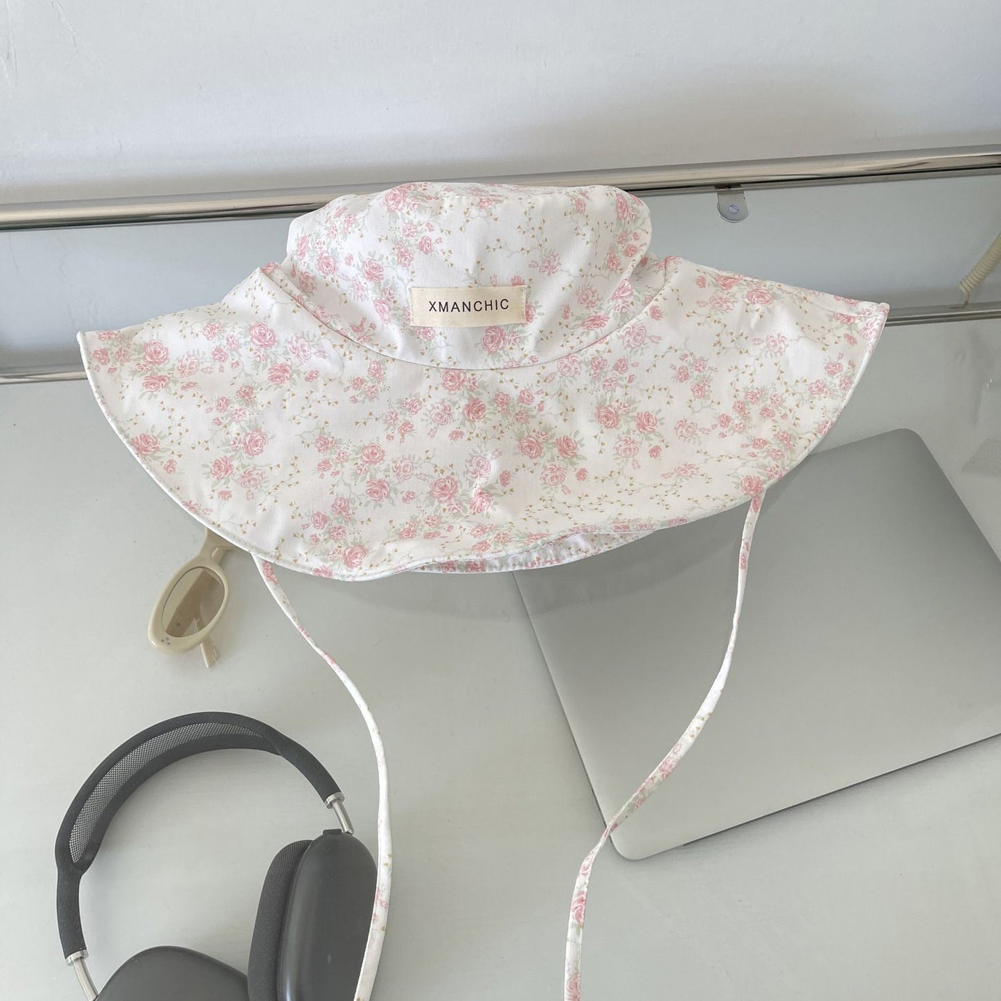 Floral Bucket Hats For Women Drawstring Fishermen Hat Female Foldable Sun Protection Hat Outdoor Beach Mountain Camp Visor Caps