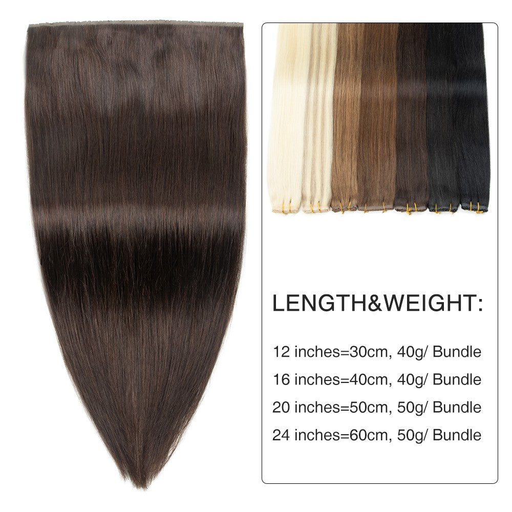 Extensões de cabelo humano Butterfly Twin Tabs Invisible Weft Trama Invisível Fita Plana PU Buraco Invisível Cabelo Humano Real de 25cm Sem Cola 40-50g