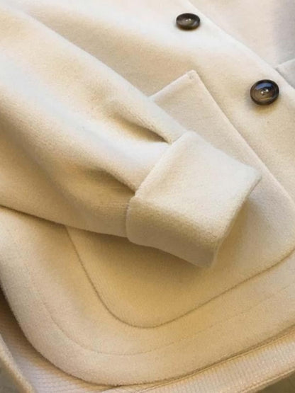 Women's Autumn Winter New Hooded Woolen Jacket New Woolen Coat Style Petite Cropped Thickened Feeling Short Style Overcoat