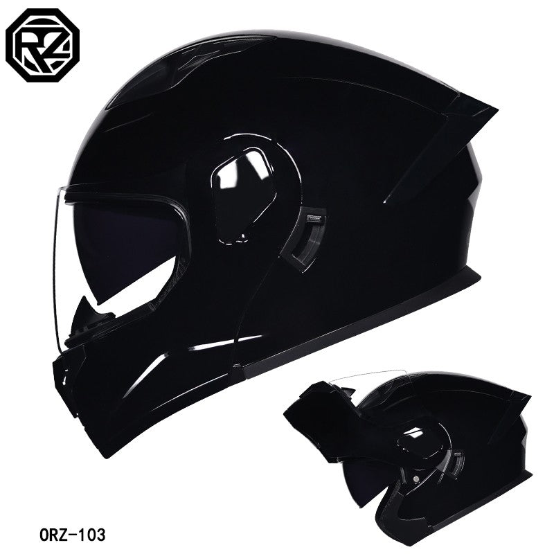 Capacete modular articulado de motocicleta de alta qualidade ORZ, material ABS, lente dupla, capacete integral, lote DOT