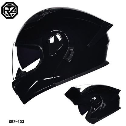 Capacete modular articulado de motocicleta de alta qualidade ORZ, material ABS, lente dupla, capacete integral, lote DOT