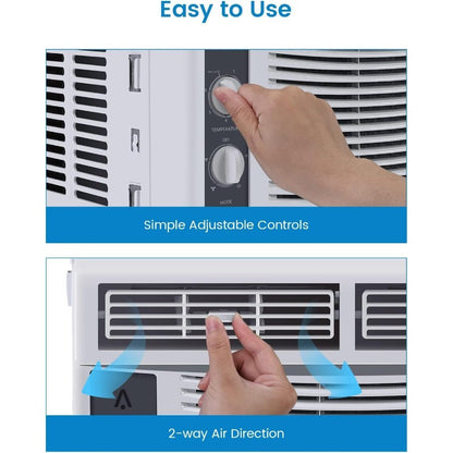 Ar-Condicionado de Janela 5000 BTU Projetado para Resfriamento Eficiente de até 14 m² com Ventilador Manual Ajustável e Múltiplas Funções