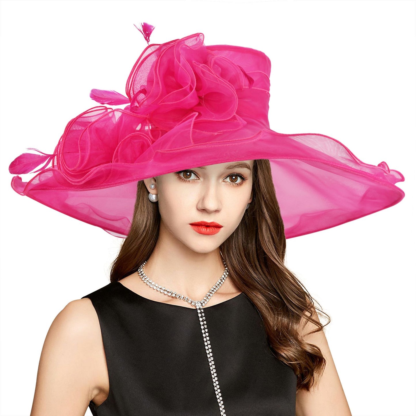 Women Church Hats 2025 Luxury British Top Hats for Elegant Women for Sun Beach Hat Kentucky Tea Party Derby Hats S10-3609