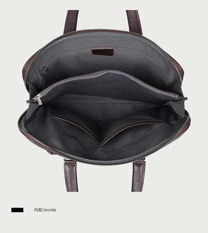 Luxury Genuine Leather Briefcase Men Leather Business Bag 15.6" Laptop Bag 14 Male Office Bag Document File Case Shoulder Bag