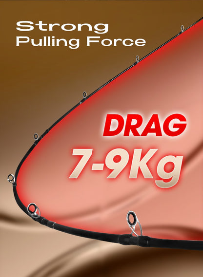 Vara de Pesca para Spining e Casting Seasir Salminus XF M/MH, Passadores FUJI O, 1,83M, Arrasto 7-9KG, 4 Partes, Alta Potência, Vara de Viagem Versátil