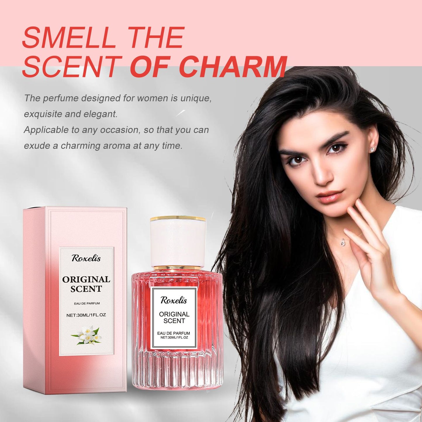 Roxelis Jasmine Women‘s Pheromone Perfume Wrist Ear Neck Natural Lasting Fragrance Exquisite Elegant Feminine Charm Portable
