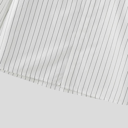 INCERUN Men Striped Shirt Lapel Long Sleeve Loose Casual Men Clothing Streetwear 2025 Korean Style Fashion Male Shirts Tops