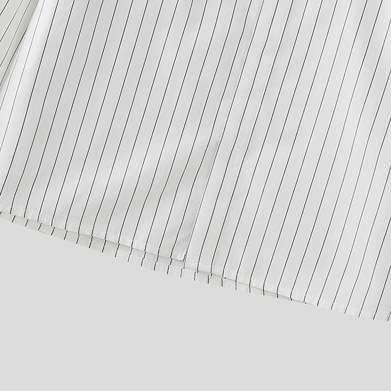 INCERUN Men Striped Shirt Lapel Long Sleeve Loose Casual Men Clothing Streetwear 2025 Korean Style Fashion Male Shirts Tops