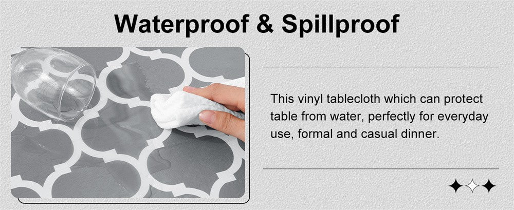 Olanly Waterproof Tablecloth Heat-Resistant Rectangle PVC Table Cloth For Wedding Kitchen Dining Desk Moroccan Table Coat Cover