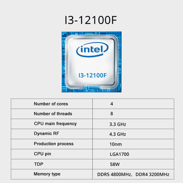 SOYO Motherboard Set H610M LGA1700 with Intel CPU i3 12100F DDR4 (8G*2) 16GB 3200MHz Desktop Computer components SATA3.0 M.2