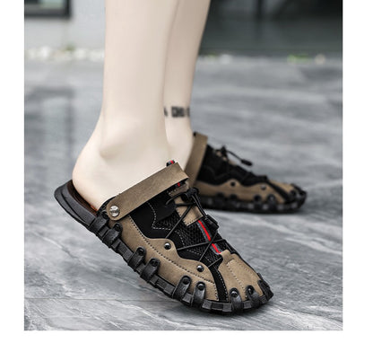 Men plus size Baotou casual sandals summer soft-sole non-slip outdoor beach shoes fashion youth outdoor dual-use sports slippers