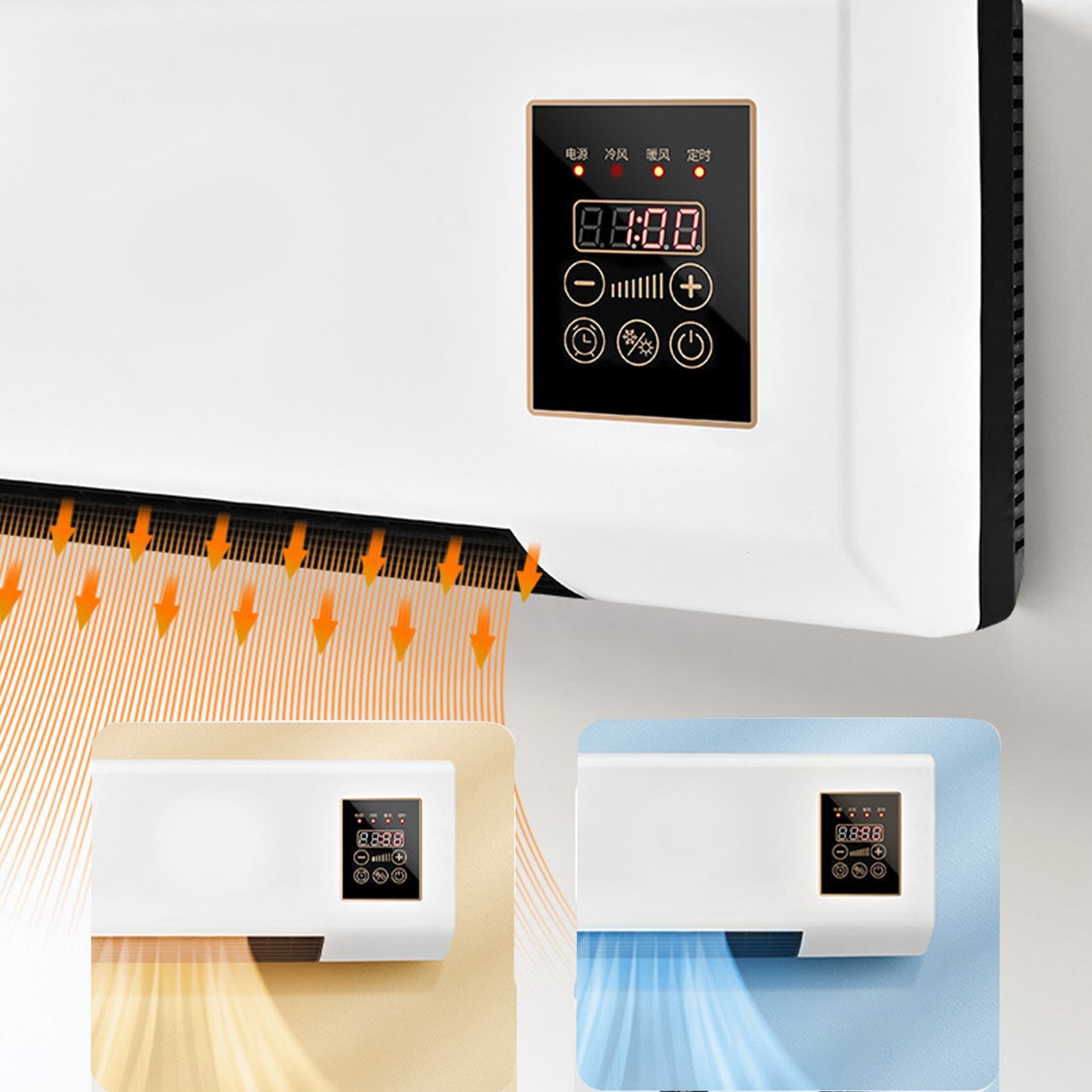 Mini Aparelho de Ar Condicionado Portátil, Resfriamento e Aquecimento Rápido, Temporizador Inteligente de 8H com Controle Remoto para Sala de Estar