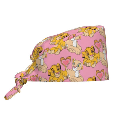 Boné cirúrgico personalizado O Rei Leão, divertido, para homens e mulheres, chapéu de esfoliação, gorro de enfermeira para dentista