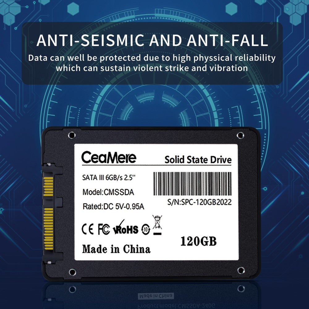 CeaMere Ssd 5PCS-10PCS 120GB 128GB SSD SATA 240GB 256GB Disco Rígido 480GB Unidade de Estado Sólido Interna para laptop desktop