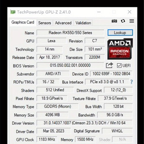 SEJISHI 4GB GDDR5 RX550 Graphics Card - Ideal for Gaming, Streaming, and Everyday Computing Tasks