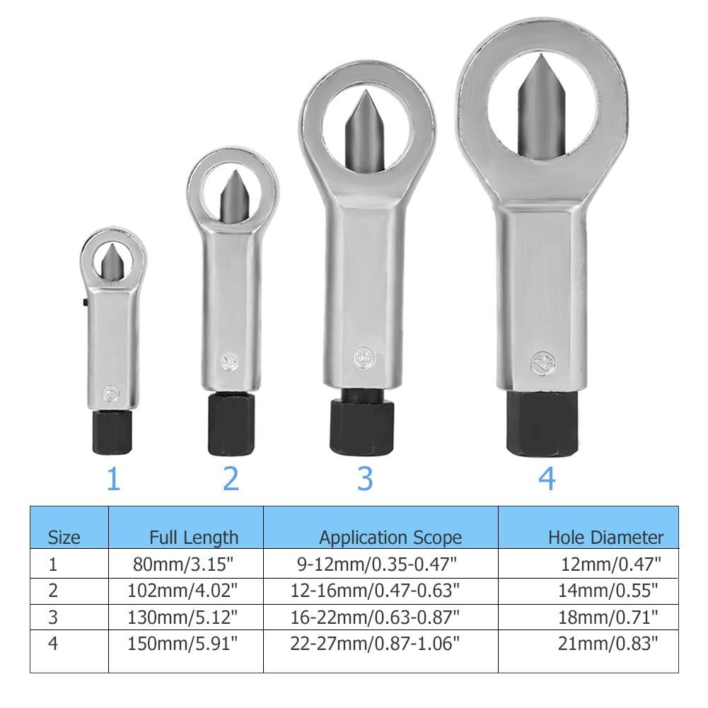 Ferramentas Manuais para Quebrar e Remover Porcas Danificadas, Ferrugem - Abridor de Porcas de 9-27mm