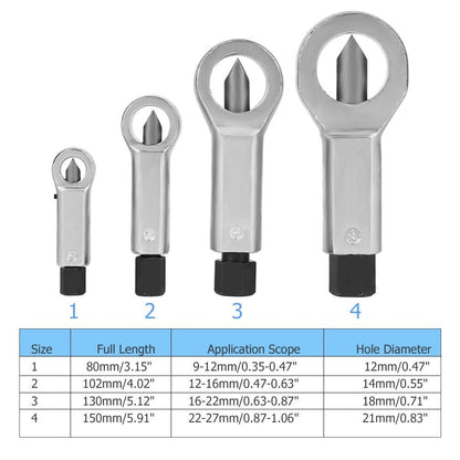 Ferramentas Manuais para Quebrar e Remover Porcas Danificadas, Ferrugem - Abridor de Porcas de 9-27mm