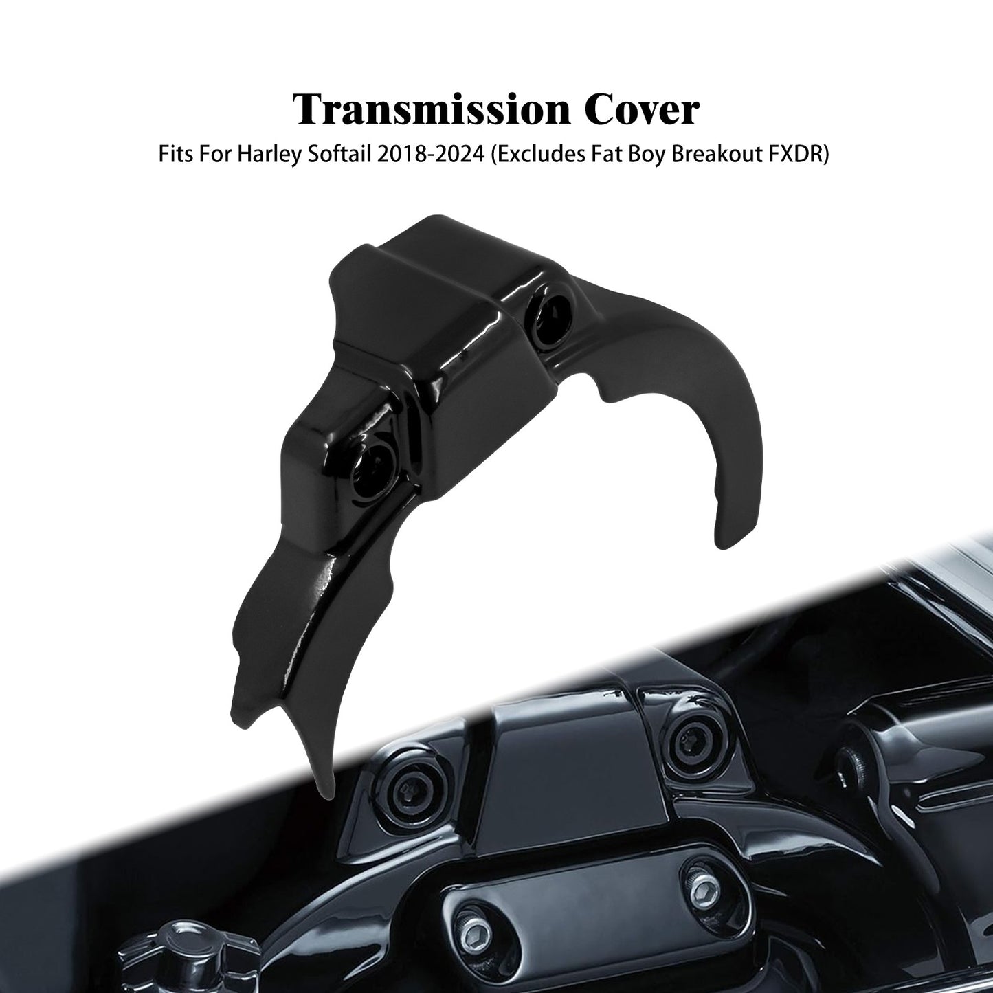Motorcycle Transmission Cover Metal Trim For Harley Softail Low Riders Heritage Street Bob Slim Deluxe Fat Bob FXBB FLSB 2018-24