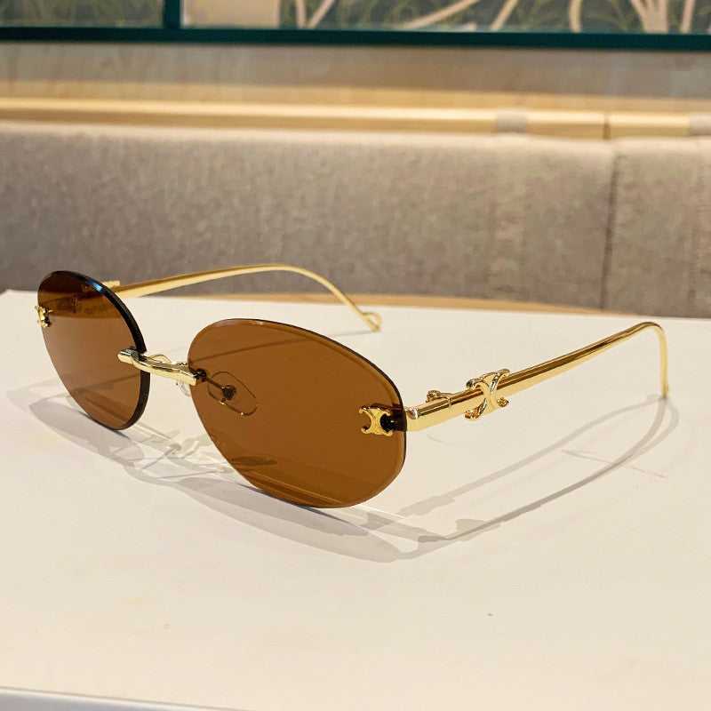 Fashion Rimless Sunglasses Women Trendy Gradient Lens Frameless Square Sun Glasses Female Retro Punk Shades UV400 Eyewear 308336