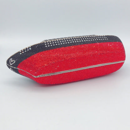 New Boat Crystals Clutch Purse RED Blue Women Gems Evening Clutch Bag Wedding Bridal Minaudiere Rhinestones Handbags and Purses
