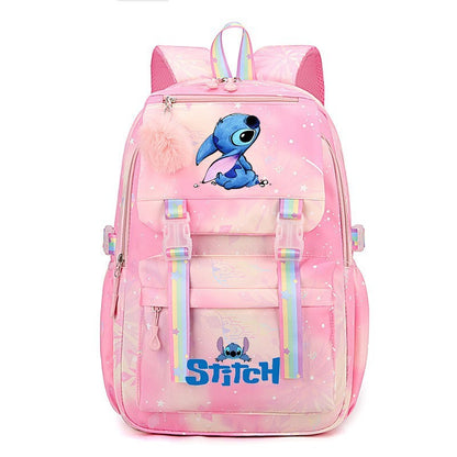 Cartoon Lilo Stitch Printed Backpack Teenger Girl Boy Schoolbag Kawaii Student Children Schoolbag Laptop Bookbag Travel Bag