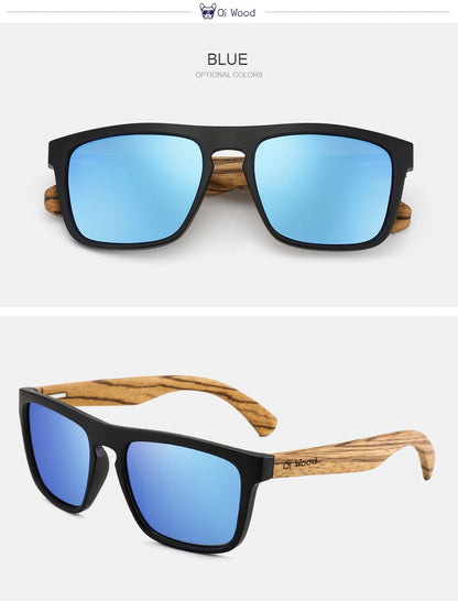 Óculos de Sol Quadrados de Madeira com Lentes Polarizadas Vermelhas Oi Wood Women