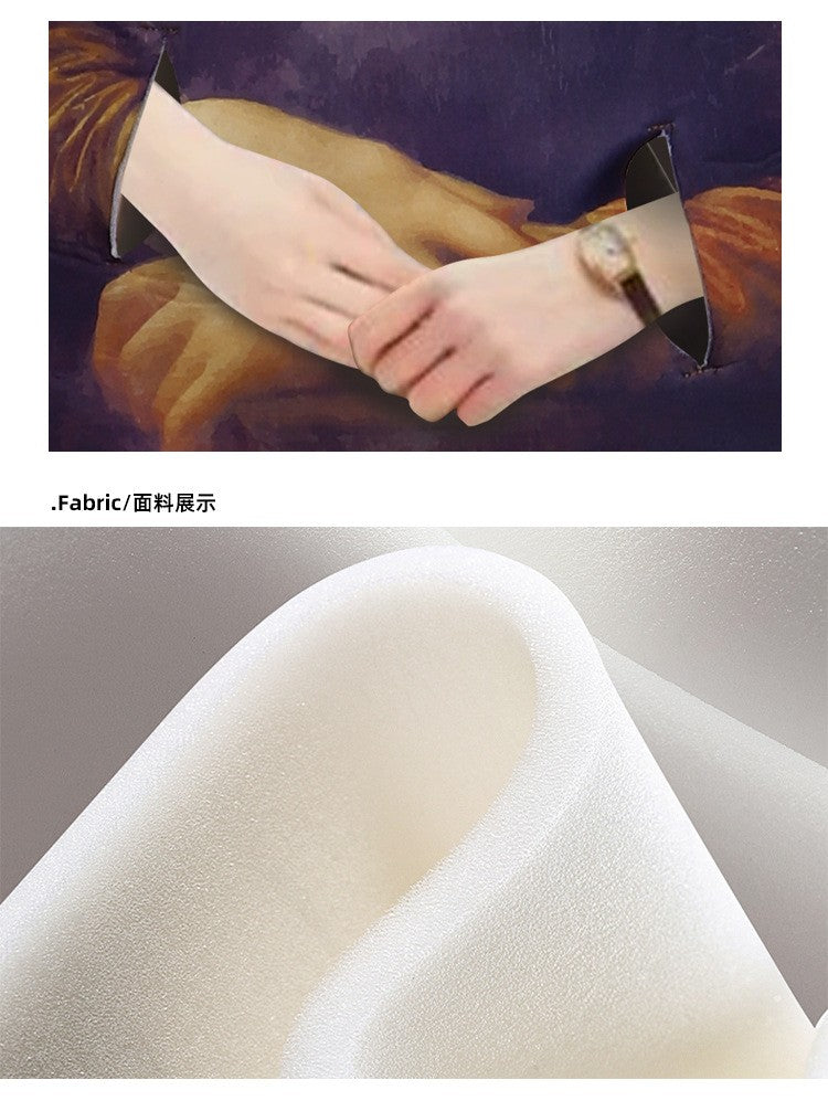 Funny Daddy Poo Costume & Mona Lisa Parody Mural Cosplay Outfit for Halloween School Party Parent-Child Matching Set