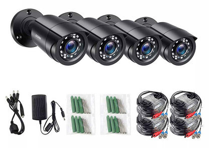 ZOSI 1080P 4 Pack HD TVI Security Cameras Outdoor Indoor Weatherproof Bullet Surveillance Camera for Analog CCTV DVR System
