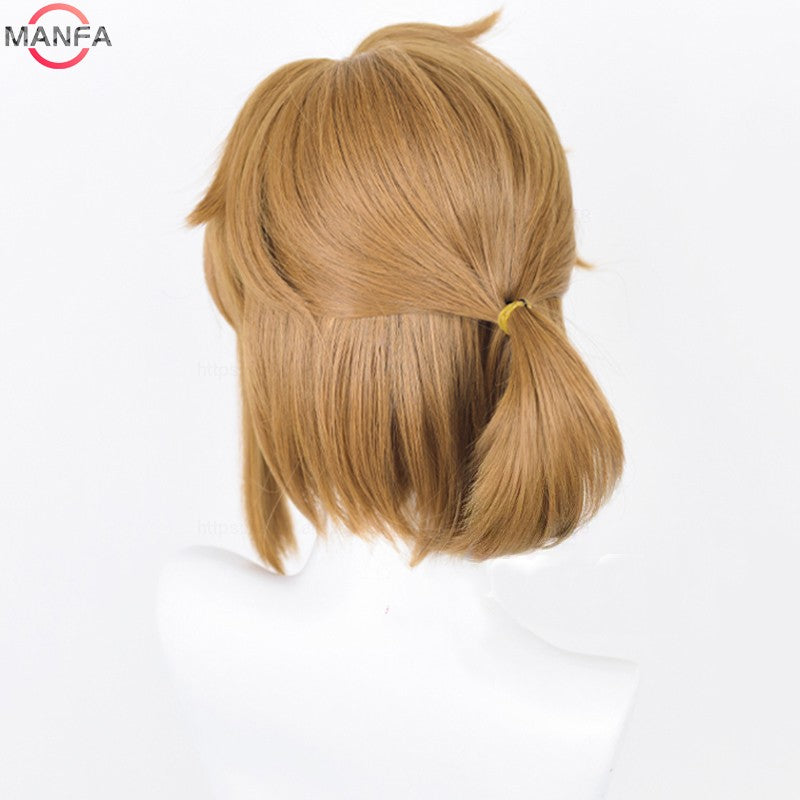 Peruca de Cosplay Link de Alta Qualidade Peruca Loiro Marrom Cosplay Anime Perucas Sintéticas Resistentes ao Calor Perucas de Halloween