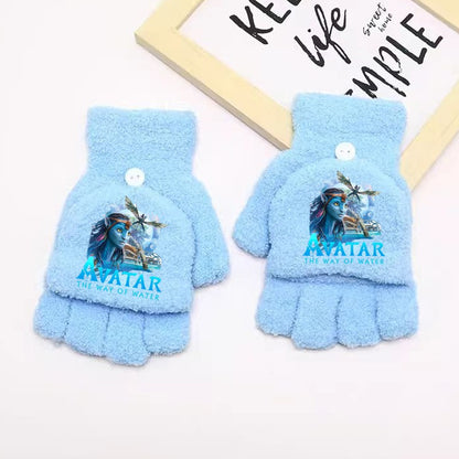 Luvas Avatar Fogo e Cinzas Disney para Menino Inverno com Capa Virada Luvas Crianças ao Ar Livre Quente Luva Fofa Acessórios de Roupa Infantil Presente