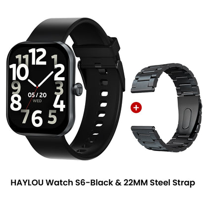 Smartwatch HAYLOU Watch S6 Tela HD de 2,01" Smartwatch Chamadas de Voz Bluetooth Monitoramento Fitness à Prova D'Água IP68