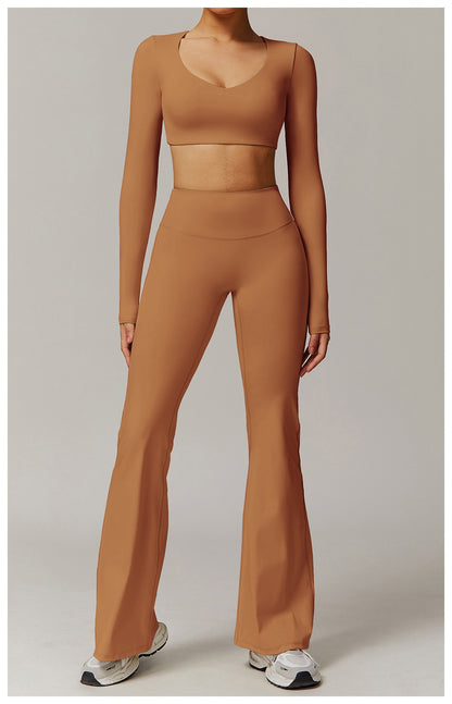 High Waist Wide Leg Pants Leggings Women Tights Fitness Bell-bottoms Yoga Elastic Leggings Push Up Gym Workout Flared Pants