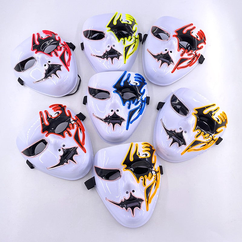 Shuffle Dance Mask Luminous Purge Mask Devil Glowing Masquerade Cosplay Mask for Halloween Horror Haunted House Props