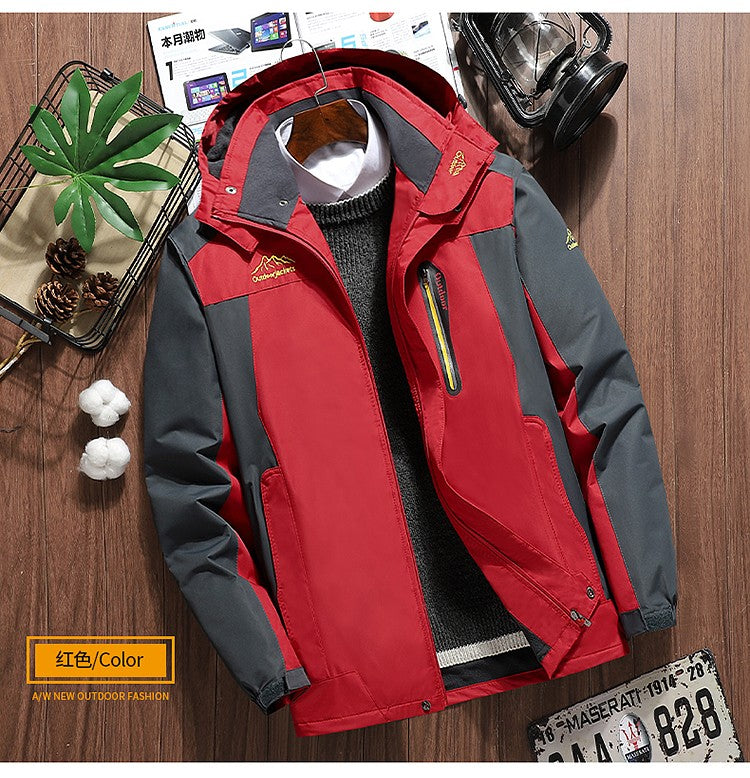 New Winter Lightweight Men's Windbreaker Sports Casual Coat, Blue Waterproof Jacket (this Jacket Has A Fleece-lined Version)